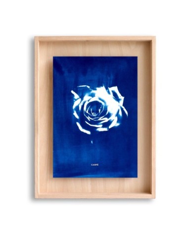 Cadre en bois cyanotype rose 40x30cm