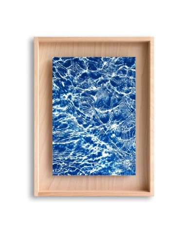 Cadre en bois cyanotype eau 40x30cm