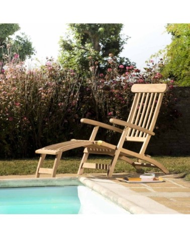 Chaise longue de jardin en teck
