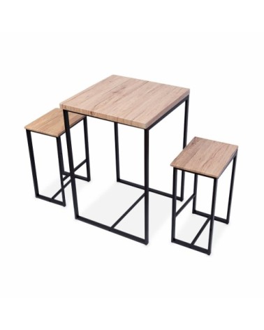 Set table haute avec 2 tabourets de bar