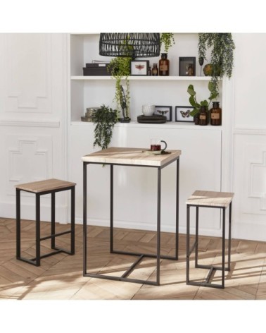 Set table haute avec 2 tabourets de bar