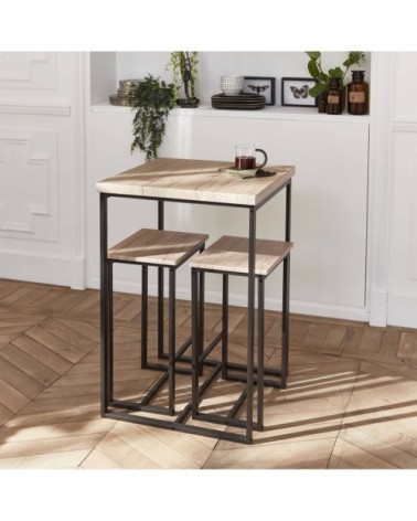 Set table haute avec 2 tabourets de bar