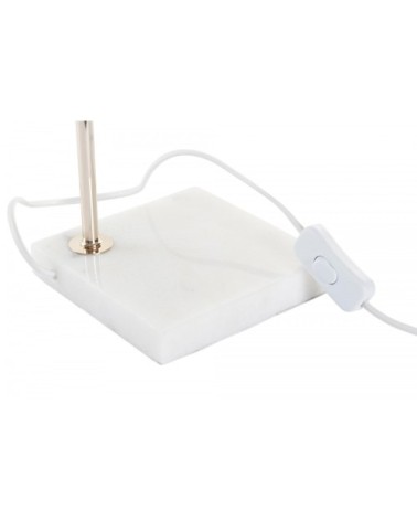 Lampe à poser base marbre et métal doré et blanc 15x15x33cm