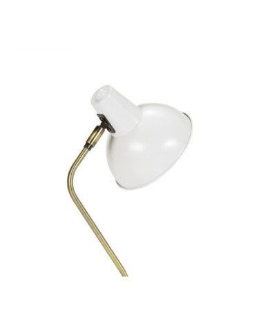 Lampe de bureau métal blanc et laiton doré 20x15x38cm