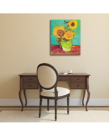 Tableau vase avec trois tournesols Vincent Van Gogh 80x100cm