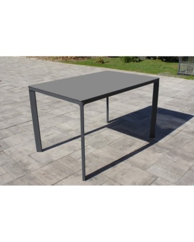 Ensemble repas de jardin 4 places en aluminium laqué gris anthracite