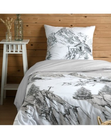 Parure de couette 100% coton 57 fils imprimée 140x200cm 1 taie