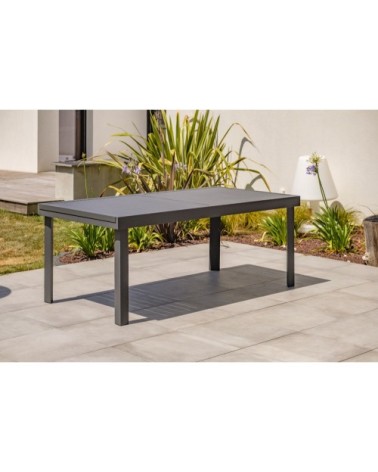 Table de jardin 12 places en aluminium avec rallonge intégrée