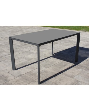 Ensemble repas de jardin 6 places en aluminium laqué gris anthracite