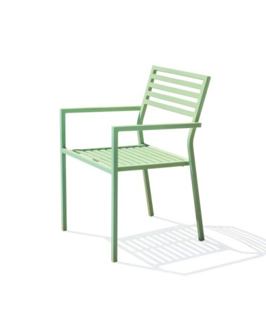 Fauteuil de jardin aluminium empilable vert lagune