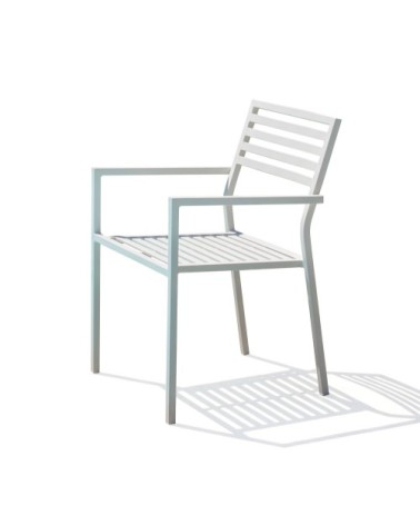 Fauteuil de jardin aluminium empilable gris