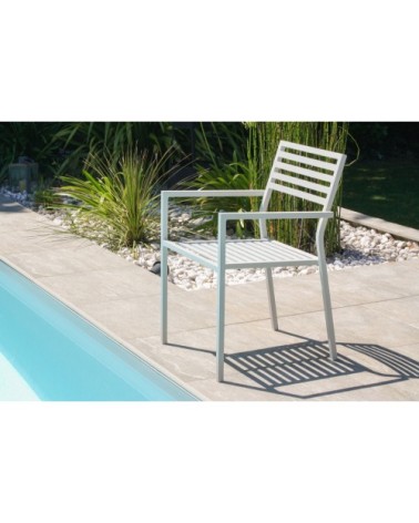 Fauteuil de jardin aluminium empilable gris