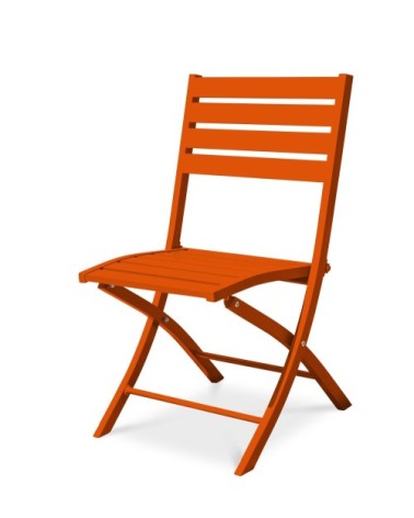 Chaise de jardin pliante en aluminium orange
