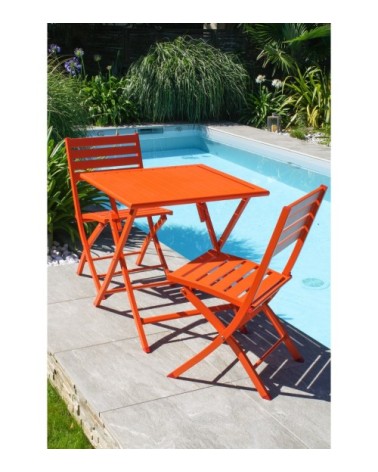 Chaise de jardin pliante en aluminium orange