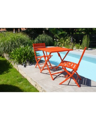 Chaise de jardin pliante en aluminium orange