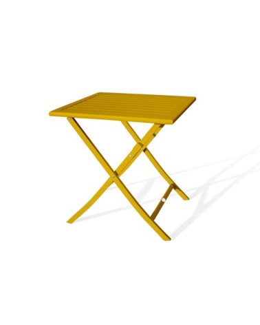 Table de jardin pliante en aluminium moutarde