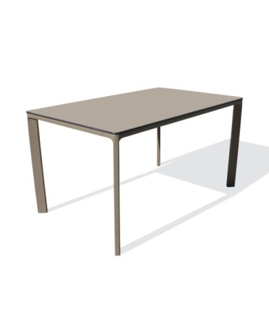 Table de jardin 6 places en aluminium laqué et peinture Epoxy taupe