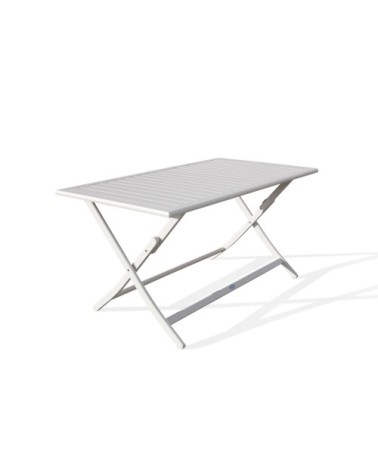 Table de jardin pliante en aluminium gris