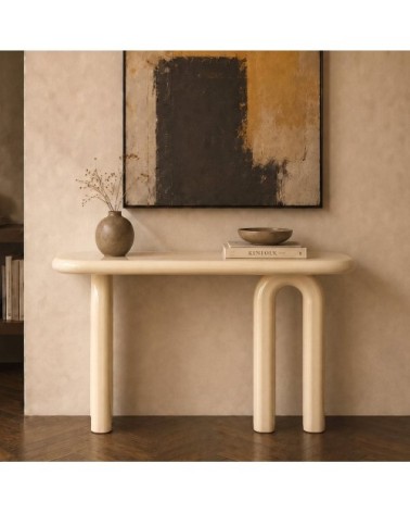 Console laquée blanche en mdf, 120 cm