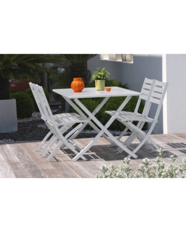 Table de jardin pliante en aluminium gris