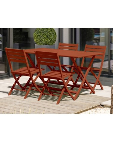 Table de jardin pliante en aluminium terracotta