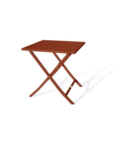 Table de jardin pliante en aluminium terracotta