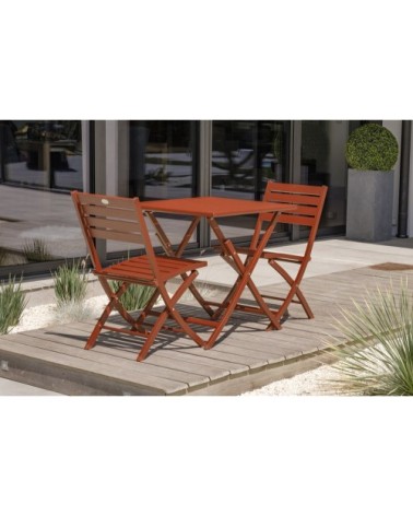 Table de jardin pliante en aluminium terracotta