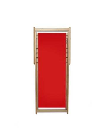 Chilienne de jardin en bois d'Eucalyptus avec toile rouge