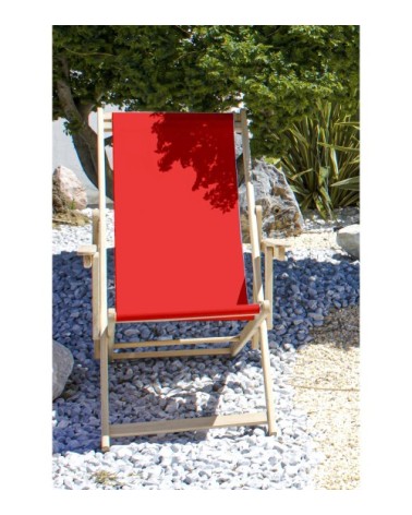 Chilienne de jardin en bois d'Eucalyptus avec toile rouge