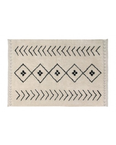 Tapis ethnique design en coton beige 120x170