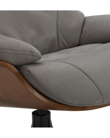 Fauteuil en Microfibre et chêne Naturel - Microfibre Anthracite