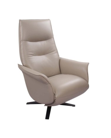 Fauteuil de Relaxation Manuel Design - Cuir Beige