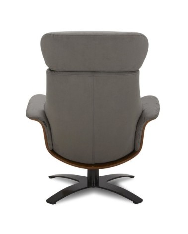 Fauteuil Microfibre et Chêne Naturel - Microfibre Anthracite