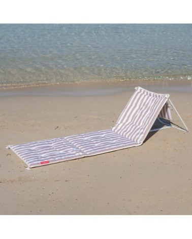 Lot de 2 Chaises de Plage Pliables Beige
