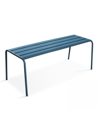 Banc de jardin en acier bleu pacific