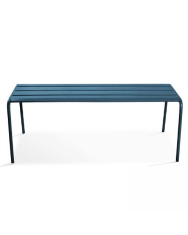 Banc de jardin en acier bleu pacific