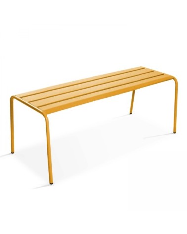 Banc de jardin en acier jaune