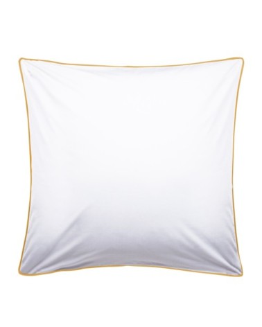 Taie d'oreiller en percale de coton  65x65cm Blanc Et Safran