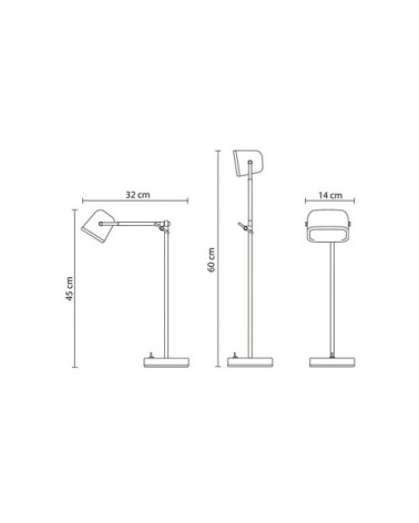 Lampe à poser en aluminium blanc H60cm