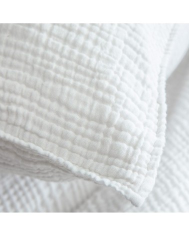 Housse de couette en gaze de coton 200x200cm Blanc Craie