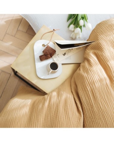Housse de couette en gaze de coton 260x240cm Caramel