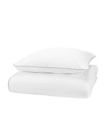 Housse de couette en percale de coton  200x200cm Blanc/beige Desert