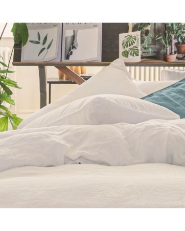 Housse de couette en chanvre lavé 240x220cm Blanc Craie
