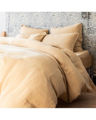 Housse de couette en chanvre lavé 200x200cm Miel