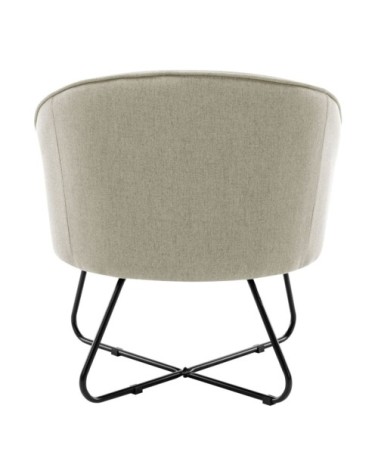 Fauteuil lounge en tissu beige