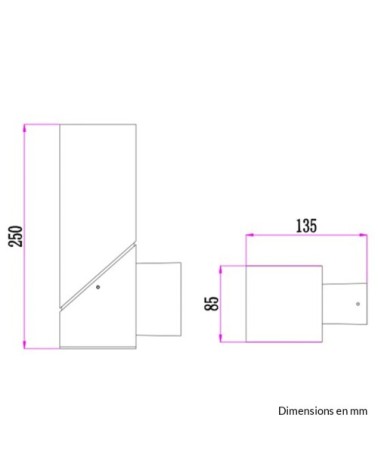 Applique extérieur en aluminium gris