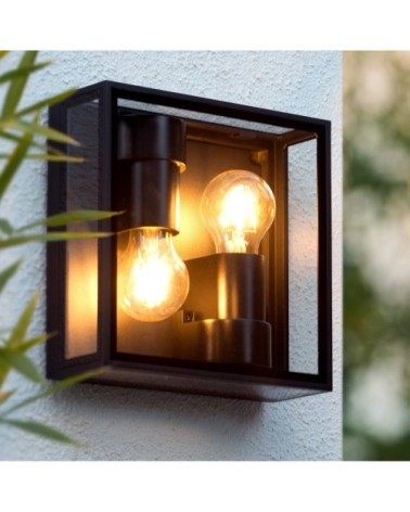 Lustre et plafonnier extérieur en aluminium noir