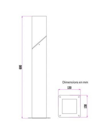 Borne extérieure en aluminium noir