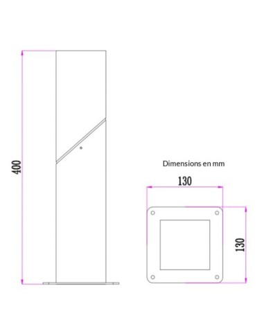 Borne extérieure en aluminium noir