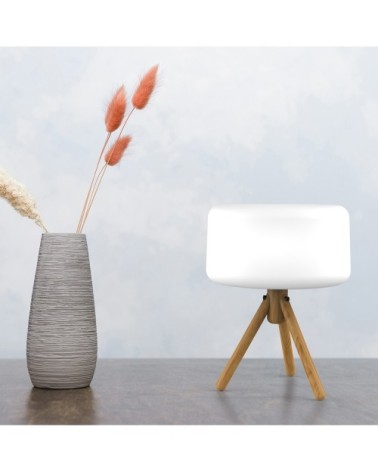 Lampe de table extérieur en plastique_synthetic blanc